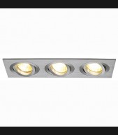 NEW TRIA III zápustná obdelníková česané alu 230V GU10 3x50W 30°