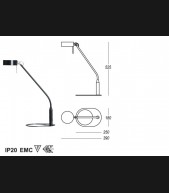 bílý (W), černý (Q) nebo červený (R) lak,1x max 40W G9 Halogen, výška 525 mm