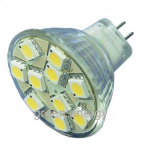 LED žárovka 2W s paticí MR11 úhel svitu 120°, 12V, náhrada 10W halogenu